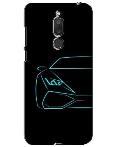 Чехол для Meizu M6T (Meilan 6T) с картинкой «Голубой силуэт Lamborghini»
