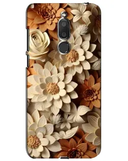 Чехол для Meizu M6T (Meilan 6T) с картинкой «Бежевый флористический декор»