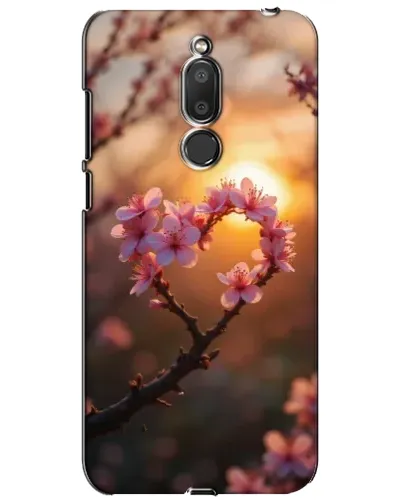 Чехол для Meizu M6T (Meilan 6T) с картинкой «Розовый цвет сердце на фоне заката»