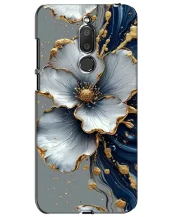 Чехол для Meizu M6T (Meilan 6T) с картинкой «Белый цветок и золотой флюид»