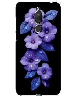 Чехол для Meizu M6T (Meilan 6T) с картинкой «Фиолетовые цветы с росою»