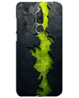 Чехол для Meizu M6T (Meilan 6T) с картинкой «Салатовый разлом скалы»
