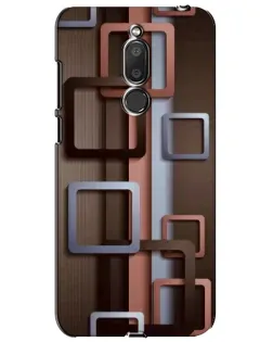 Чехол для Meizu M6T (Meilan 6T) с картинкой «Коричневые объемные квадраты»