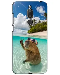 Чехол для Meizu M6T (Meilan 6T) с картинкой «Капибара на море»