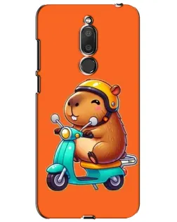 Чехол для Meizu M6T (Meilan 6T) с картинкой «Капибара на скутере»