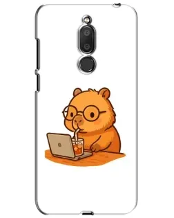 Чехол для Meizu M6T (Meilan 6T) с картинкой «Капибара с ноутбуком»
