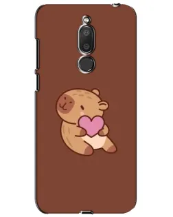 Чехол для Meizu M6T (Meilan 6T) с картинкой «Капибара с сердцем»