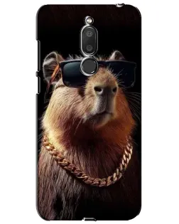 Чехол для Meizu M6T (Meilan 6T) с картинкой «Капибара золотая цепь»