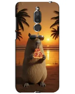 Чехол для Meizu M6T (Meilan 6T) с картинкой «Капибара с пиццей»