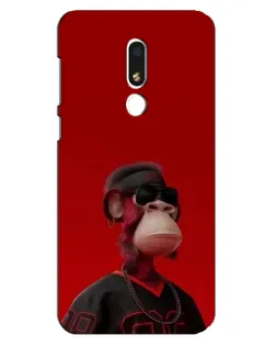Чехол для Meizu M8 Lite с картинкой «Bored Ape в красном»