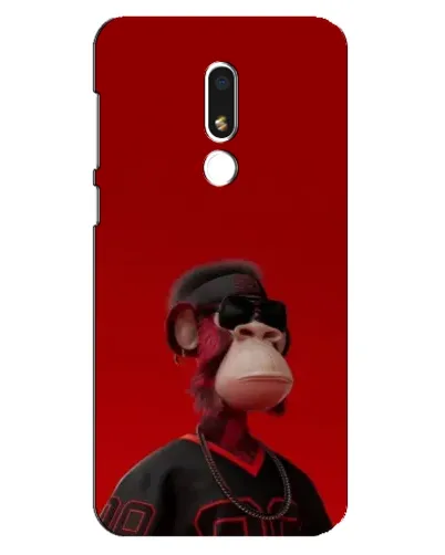 Чехол для Meizu M8 Lite с картинкой «Bored Ape в красном»