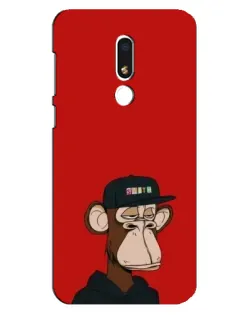 Чехол для Meizu M8 Lite с картинкой «Bored Ape — красный фон»