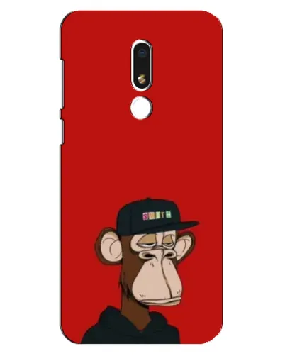 Чехол для Meizu M8 Lite с картинкой «Bored Ape — красный фон»
