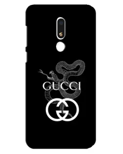 Чехол для Meizu M8 Lite с картинкой «Gucci — серебряная змея»