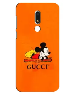 Чехол для Meizu M8 Lite с картинкой «Микки Маус Gucci — оранж»
