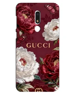 Чехол для Meizu M8 Lite с картинкой «Gucci — бордовые розы»