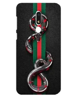 Чехол для Meizu M8 Lite с картинкой «Gucci — змея на полосе»