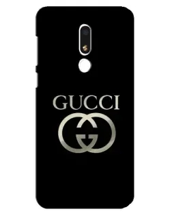 Чехол для Meizu M8 Lite с картинкой «Gucci — золото на черном»
