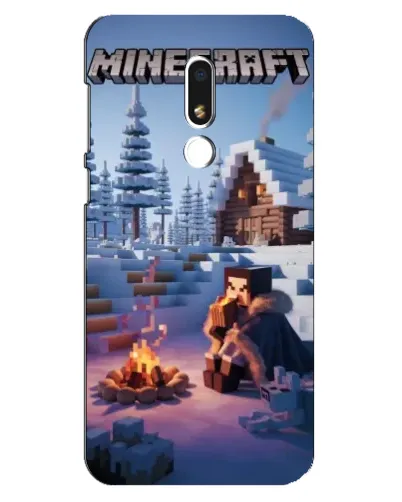 Чехол для Meizu M8 Lite с картинкой «Зимний Minecraft»