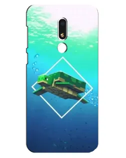 Чехол для Meizu M8 Lite с картинкой «Черепаха Minecraft»
