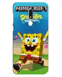 Чехол для Meizu M8 Lite с картинкой «Губка Боб Minecraft»