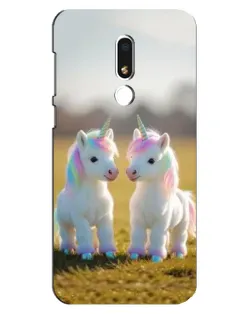 Чехол для Meizu M8 Lite с картинкой «Пара единорогов»