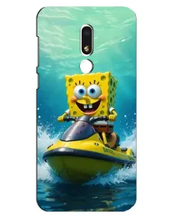 Чехол для Meizu M8 Lite с картинкой «Спанч Боб на гидроцикле»