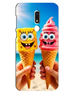 Чехол для Meizu M8 Lite с картинкой «Спанч Боб мороженое»