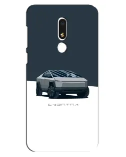 Чехол для Meizu M8 Lite с картинкой «Серебристый Cybertruck Tesla»