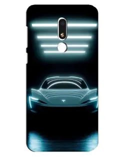Чехол для Meizu M8 Lite с картинкой «Tesla в неоне»