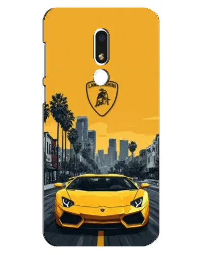 Чехол для Meizu M8 Lite с картинкой «Желтый Lamborghini город» Чехол для Meizu M8 Lite с картинкой «Желтый Lamborghini город»