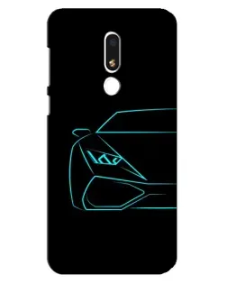 Чохол для Meizu M8 Lite з картинкою «Блакитний силует Lamborghini»