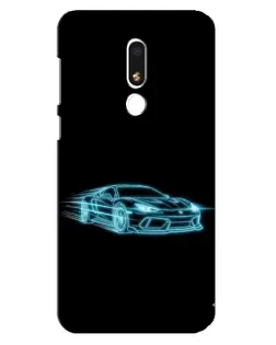 Чохол для Meizu M8 Lite з картинкою «Неоновий контур Lamborghini»