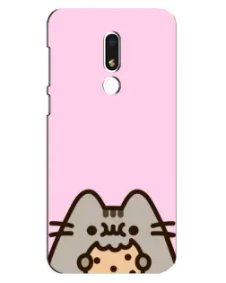 Чехол для Meizu M8 Lite с картинкой «Pusheen и печенье»