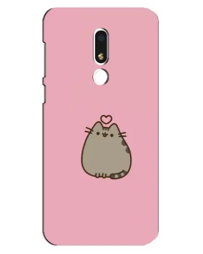 Чехол для Meizu M8 Lite с картинкой «Pusheen сердце»