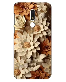 Чехол для Meizu M8 Lite с картинкой «Бежевый флористический декор»
