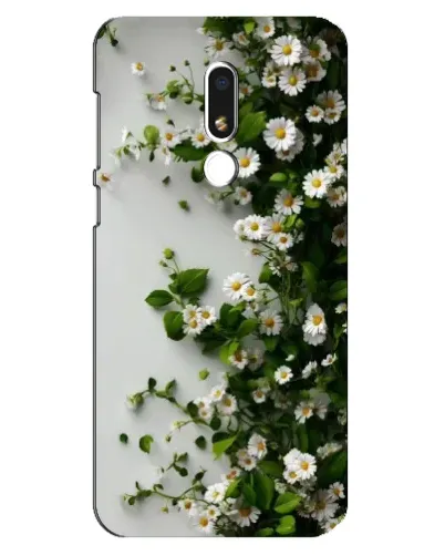Чехол для Meizu M8 Lite с картинкой «Ветка мелких белых цветов»