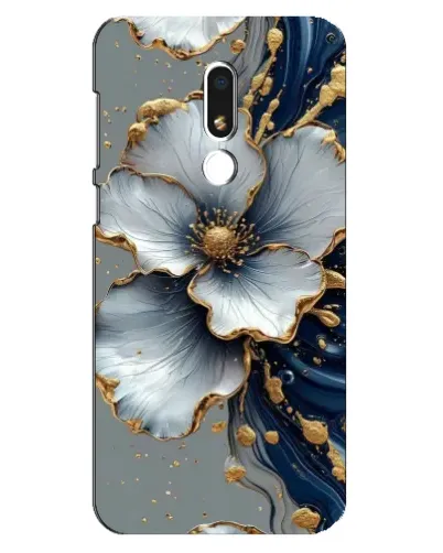 Чехол для Meizu M8 Lite с картинкой «Белый цветок и золотой флюид» Чехол для Meizu M8 Lite с картинкой «Белый цветок и золотой флюид»
