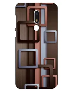 Чохол для Meizu M8 Lite з картинкою «Коричневі об'ємні квадрати»