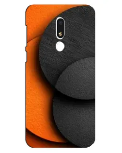 Чехол для Meizu M8 Lite с картинкой «Геометрия оранжевых кругов»