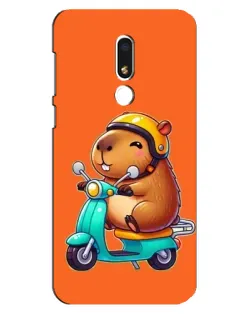 Чохол для Meizu M8 Lite з картинкою «Капібара на скутері»