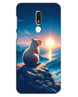 Чохол для Meizu M8 Lite з картинкою «Захід сонця з капібарою»
