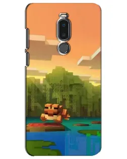 Чохол для Meizu Note 8 з картинкою «Майнкрафт захід сонця»