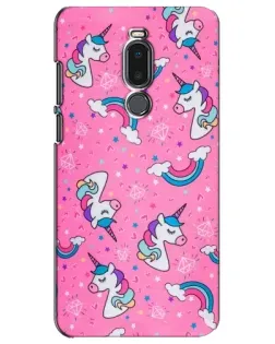 Чехол для Meizu Note 8 с картинкой «Unicorn паттерн розовый»