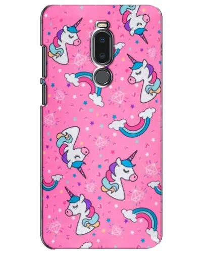 Чехол для Meizu Note 8 с картинкой «Unicorn паттерн розовый»