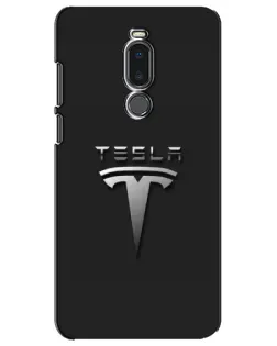 Чохол для Meizu Note 8 з картинкою «Сталевий логотип Tesla»