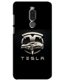 Чохол для Meizu Note 8 з картинкою «Tesla — срібне авто»