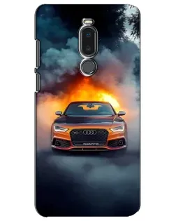 Чохол для Meizu Note 8 з картинкою «Audi у вогняному диму»