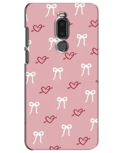 Чехол для Meizu Note 8 с картинкой «Сердца и банты» Чехол для Meizu Note 8 с картинкой «Сердца и банты»