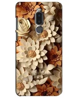 Чехол для Meizu Note 8 с картинкой «Бежевый флористический декор»